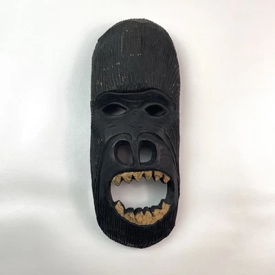 Máscara de gorila King Kong de madera tallada a mano de colección arte de pared primitivo decoración Foto 1 de 4