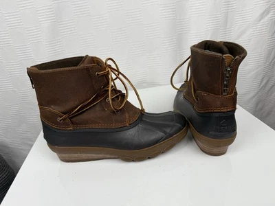 Botas de lluvia Sperry Top-Sider para mujer 8 cuña de agua salada marrón botas de pato Gorpcore Foto 1 de 4
