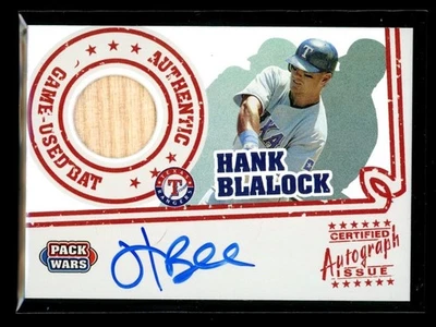 2005 Topps Pack Wars Hank Blalock Game Used Bat On Card Auto /200 Rare Set - Image 1 of 2
