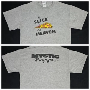 Vintage MYSTIC PIZZA "A Slice of Heaven" Y2K era Gray T-Shirt Mens Size Large L - Picture 1 of 9