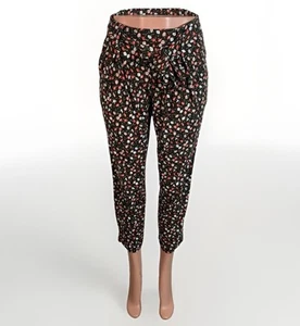 7th Avenue Design New York & Co Woman Size small paper bag Pants w floral design - Picture 1 of 14