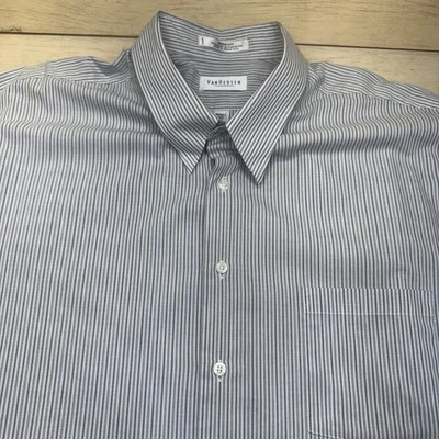 Van Heusen Shirt Mens 18 1/2 34/35 Broadcloth Wrinkle Free Button Up Long Sleeve - Image 1 of 4