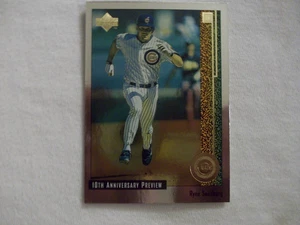 1998 UPPER DECK # 28 RYNE SANDBERG 10th ANNIVERSARY PREVIEW CARD  CHICAGO CUBS - Picture 1 of 2