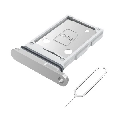 Porta Scheda Dual SIM per Samsung Galaxy S25 Edge - Doppia SIM - Argento - Immagine 1 di 4