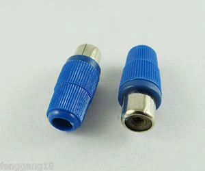 Conector adaptador cable audio video conector hembra fono rca tipo soldadura azul 10x - Imagen 1 de 2