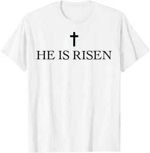 Easter Jesus Christian He is Risen T-Shirt - Picture 1 of 4