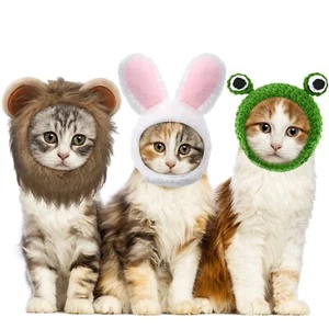 3 Pieces Cat Hat Cat Costume Adjustable Pet Headwear Cat Bunny Hat with Rabbi... - Picture 1 of 7
