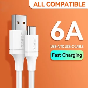 2PCS USB C Cable 6A Fast Charging Cord Mobile Phone Accessories Data Wire Type C - Photo 1 sur 10