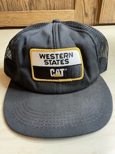 CAT Snapback Trucker Tonkin Mütze 80er Vintage Patch schwarz Western Staaten Arbeit Cap Mesh - Bild 1 von 10