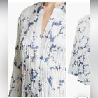 Womens Vince Lotus Pleated Blouse in Tide Pool Blue Size XXL
