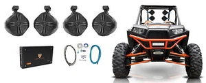 (4) Rockville 8" Wakeboard Tower Speakers+4-Channel Amplifier RZR/ATV/UTV/Cart - Picture 1 of 11