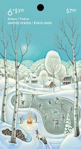 CHRISTMAS = WINTER SCENES = 1.30-USA rate - Booklet of 6 stamps Canada 2023 MNH - Picture 1 of 3