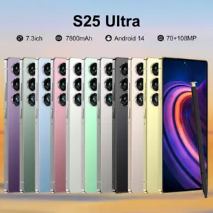 Smartphone 7,3" S25 ultra sbloccato 5G Android 14 doppia SIM OTG cellulare 7800 mAh - Foto 1 di 30