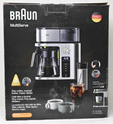 Braun 10-Cup MultiServe Coffee Maker In Stainless Steel / Black KF9170 - Image 1 of 2