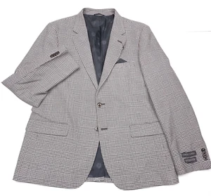 $295 Vince Camuto Dacre Black & White Plaid Sport Coat Blazer Jacket Mens 44R - Picture 1 of 12