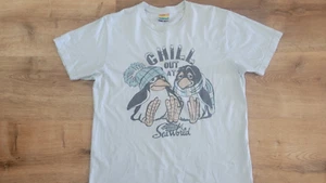 Rare Vintage SEA WORLD "CHILL OUT AT SEA WORLD" Penguins T-Shirt Palmer Cash - M - Picture 1 of 4