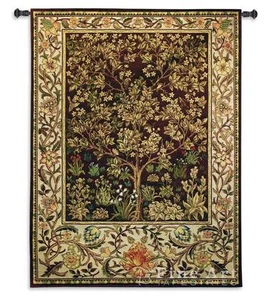 Tapiz de pared Tree Of Life Umber Mille Fleur - Diseño William Morris H40" x W30" - Imagen 1 de 1