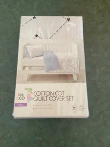 Kids & Co Cotton Reversible Cot Quilt Cover Set - Picture 1 of 2