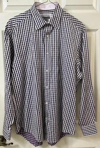 Johnston Murphy Shirt Mens LG Multicolor Check Long Sleeve Button Up Flip Cuff - Picture 1 of 20