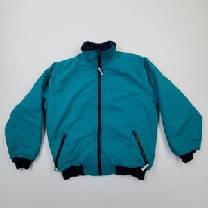 Vtg 90s LL Bean Warm Up Bomber Jacket Fleece Aztec Polartech USA Made Sz Kids XL - Picture 1 of 9