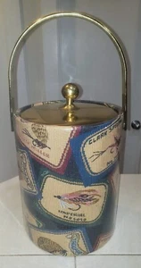 KRAFTWARE Fly Fishing Lures Themed Vintage Ice Bucket Bar Very RARE & HTF! VNC - Picture 1 of 17