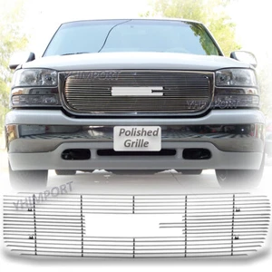 Polished Grille Fits 99-02 GMC Sierra 1500/2500 2001-06 Yukon Upper Billet Grill - Picture 1 of 8