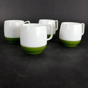 4 Vintage Thermos King-Seeley Dinex Insulated Ware Coffee Cup Avocado and white - Picture 1 of 7