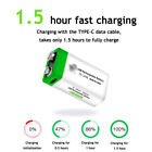9V Li-ion USB Rechargeable 650mWh Battery Battery Pack Fast Charge Type C Cable