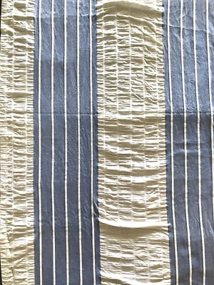 Tela de tapicería a rayas azules y blancas 21” x 62” lote de 2 paneles Foto 1 de 4