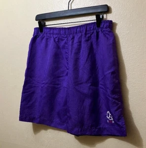 Pantaloncini da palestra vintage Trends Sports Gear viola geometrici elastici vita taglia large - Foto 1 di 5