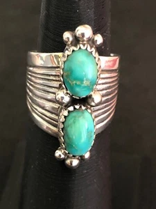 Crow Springs Turquoise Ring Fancy Shank TBYRD Navajo Avin Joe sz 5.5 R 0226 - Picture 1 of 7