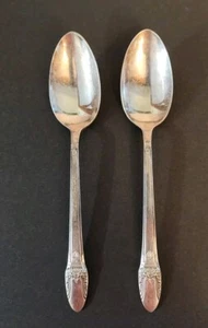 Vintage Set Of (2) Serving Spoons Roger Bros 1847 IS “First Love” Flatware 8.5” - Picture 1 of 6