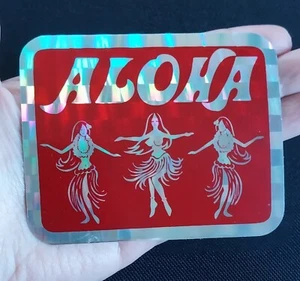 Vintage ALOHA Hula Dancer Surf Prism Vending Machine Skate Board Sticker Decal a - Picture 1 of 8