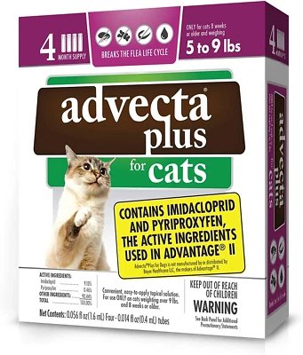 Advecta Plus Flea and Tick Treatment for Small Cats 4 Count