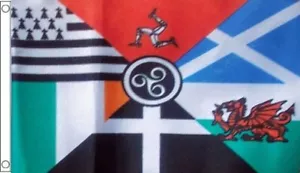 3' x 2' CELTIC NATIONS FLAG Eire Brittany Wales Cornwall Scotland Isle of Man - Picture 1 of 1