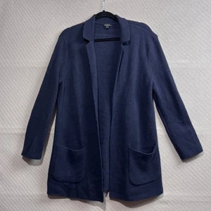 Talbots Strickjacke Damen M blau Wollmischung vorne offen Pullover Blazer Büro - Bild 1 von 11