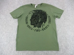 Diesel Shirt Mens Large Green Only The Brave Velvet Graphic Tee Crewneck - Picture 1 of 9