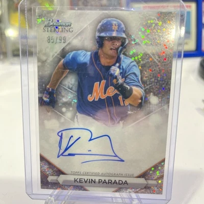 2023 Kevin Parada Bowman Sterling Sparkle Refractor AUTO/99 #PA-KP Mets  - Image 1 of 2