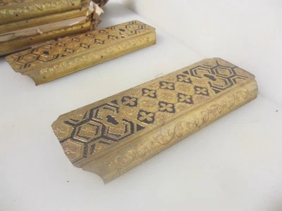 Antique Brass Furniture Mounts Hardware Old Antique Church Gilt Etched 1913 - Image 1 of 4