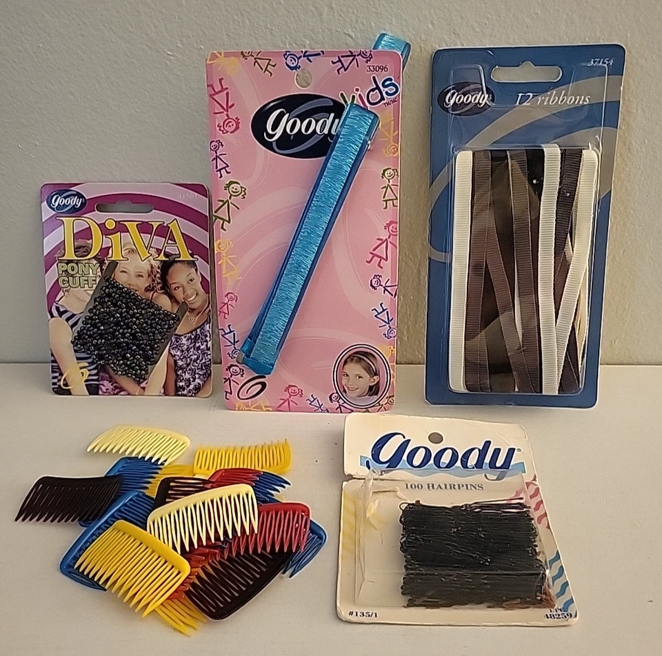 De Colección Y2K Lote BUENOS Peines para el Cabello Niños Adultos Envoltura para el Cabello Cintas Puño de Poni Horquillas Nuevo de Lote Antiguo Foto 1 de 4