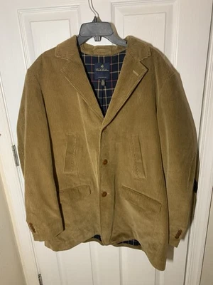 Brooks Brothers Tan Corduroy Blazer Jacket XL Plaid Lining Classic Fit A400 - Image 1 of 4