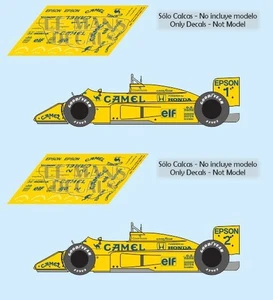 Decals Lotus 100T Monaco GP 1988 1:32 1:43 1:24 1:18 F1 Piquet Camel slot calcas - Picture 1 of 3