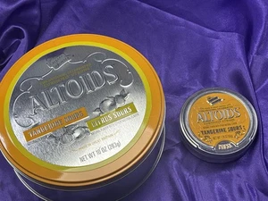 EMPTY Lot 2 Vintage Altoids Tangerine Sours Citrus Collector Tin Jumbo & 1.76oz - Picture 1 of 8
