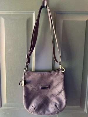 Longchamp Crossbody Bag Purse Black Nylon Fabric Zip Closure Hot Pink Lining - Image 1 of 4