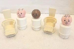 Vintage Fisher Price Little People Zahnarzt & Friseurstuhl Arzt Set  - Bild 1 von 3