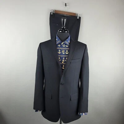 Apt 9 Traje Para Hombres 40L 30W Delgado Negro Gris Rayas 2 piezas Negocios Informal Chaqueta Pantalones Foto 1 de 4