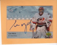 CAM WARD 2007-08 UPPER DECK ICE GLACIAL GRAPHS AUTO #GG-CW CAROLINA HURRICANES