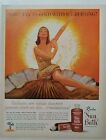 1958 Revlon Sun Bass tanning lotion tan to gold women's Trigere swimsuit ad