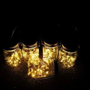 Solar Lantern Christmas Hanging Mason Jars with Lights Firefly Starry Decoration - Picture 1 of 7