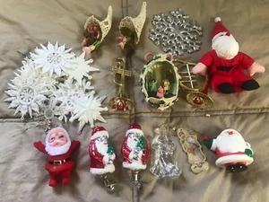 Vintage Christmas Ornaments Large Assortment Flocked Santa Diorama Egg NICE - Picture 1 of 3